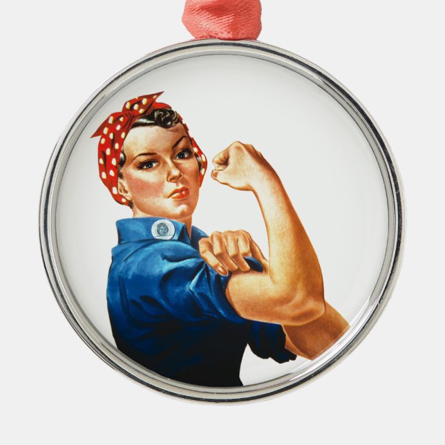 We Can Do It Rosie the Riveter Women Power Metal Ornament (Front)