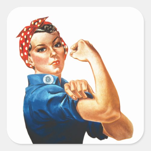 We Can Do It Rosie the Riveter Women Power Square Sticker