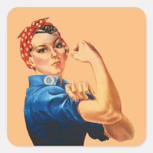 We Can Do It Rosie the Riveter Women Power Square Sticker