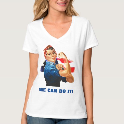 We Can Do It Rosie the Riveter Women Power US Flag T_Shirt