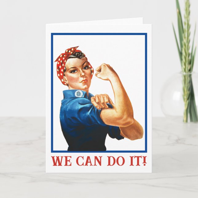 We Can Do It Rosie the Riveter Women Power WWII  Card (Front)