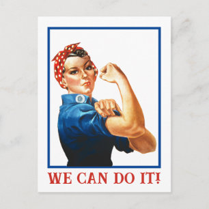 We Can Do It Rosie the Riveter Women Power WWII Holiday Postcard