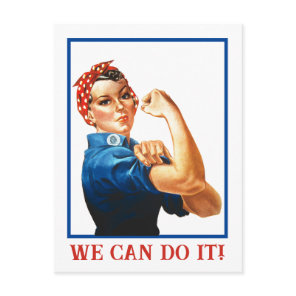 We Can Do It Rosie the Riveter Women Power WWII  Postcard