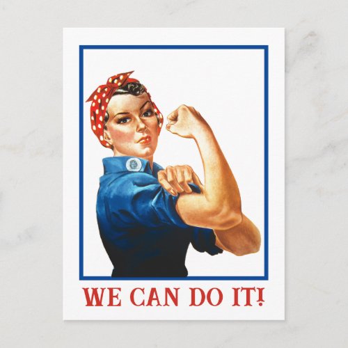 We Can Do It Rosie the Riveter Women Power WWII  Postcard