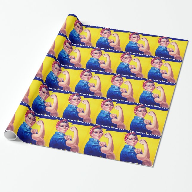 We Can Do It Rosie the Riveter Wrapping Paper (Unrolled)