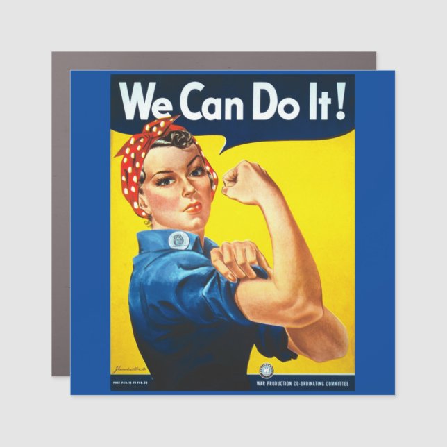We Can Do It Rosie the Riveter WWII Car Magnet (Front)