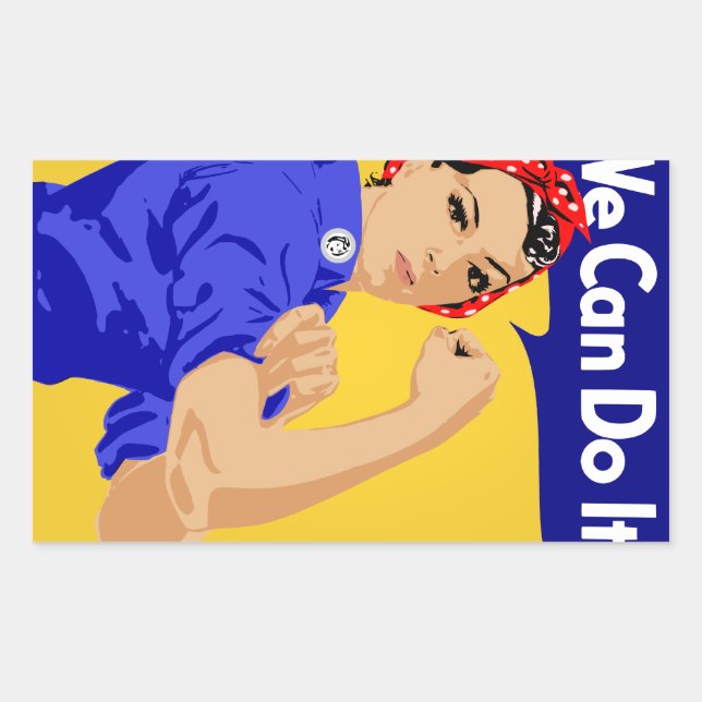 We Can Do It! Rosie The Riveter WWII Poster Rectangular Sticker (Front)