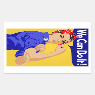 We Can Do It! Rosie The Riveter WWII Poster Rectangular Sticker
