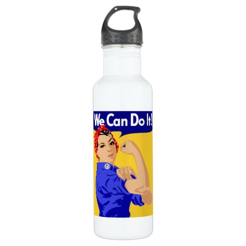 We Can Do It Rosie The Riveter WWII Poster Water Bottle