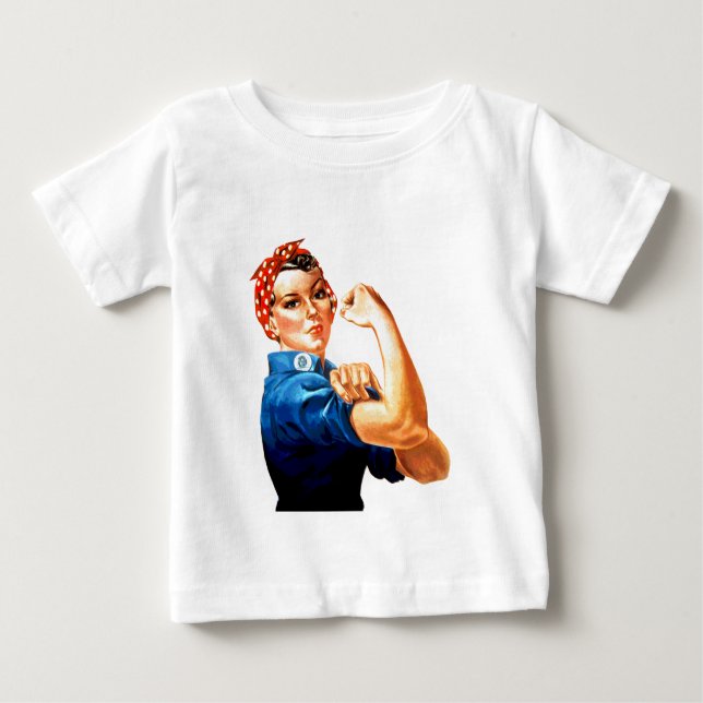 We Can Do It Rosie the Riveter WWII Propaganda Baby T-Shirt (Front)