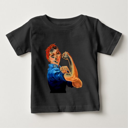 We Can Do It Rosie the Riveter WWII Propaganda Baby T_Shirt