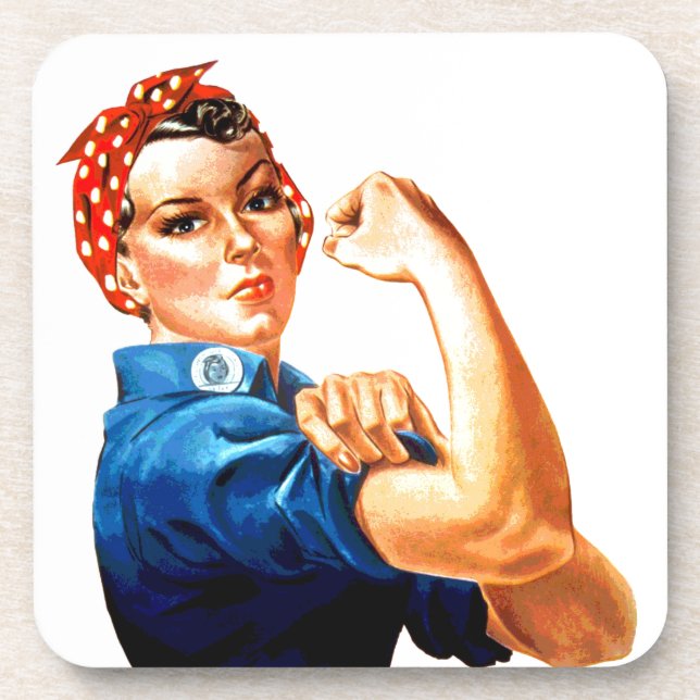 We Can Do It Rosie the Riveter WWII Propaganda Drink Coaster (Front)