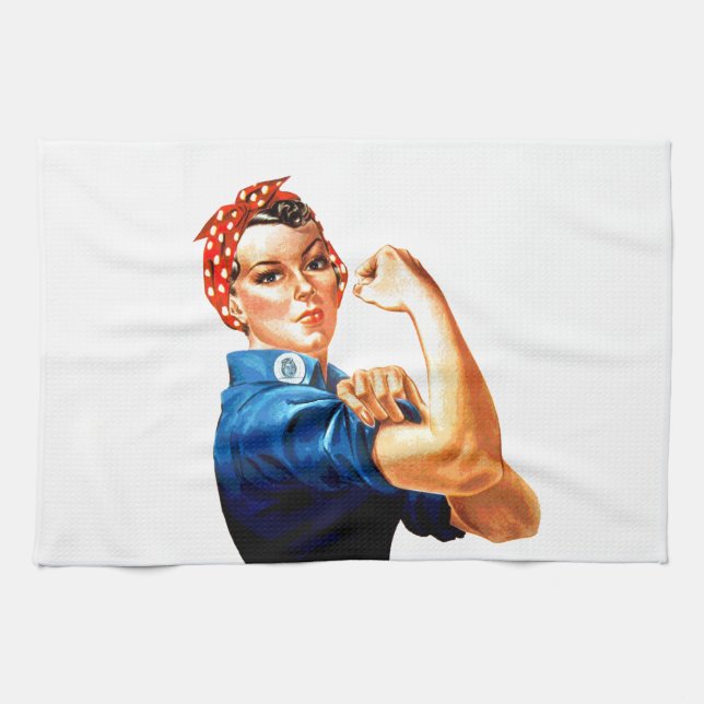We Can Do It Rosie the Riveter WWII Propaganda Kitchen Towel (Horizontal)