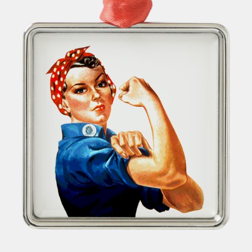 We Can Do It Rosie the Riveter WWII Propaganda Metal Ornament