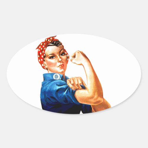 We Can Do It Rosie the Riveter WWII Propaganda Oval Sticker