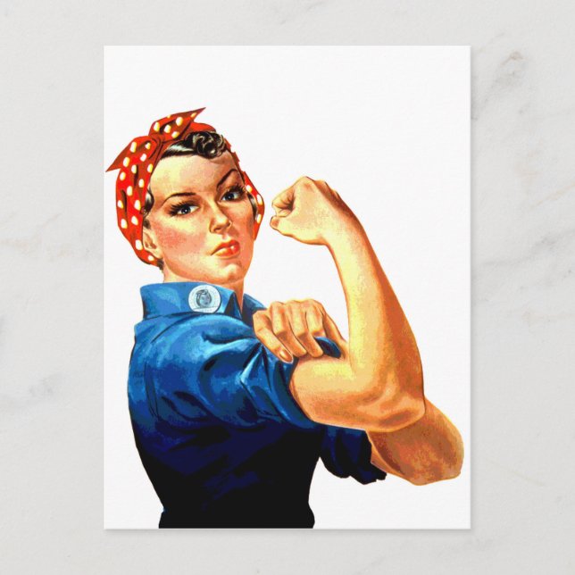 We Can Do It Rosie the Riveter WWII Propaganda Postcard (Front)