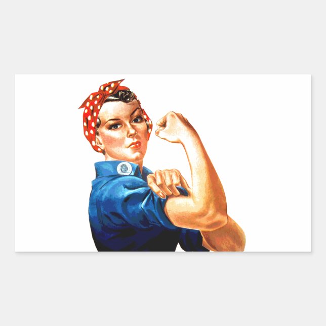 We Can Do It Rosie the Riveter WWII Propaganda Rectangular Sticker (Front)