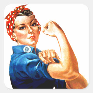 We Can Do It Rosie the Riveter WWII Propaganda Square Sticker