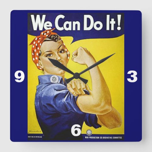 We Can Do It Square Wall Clock