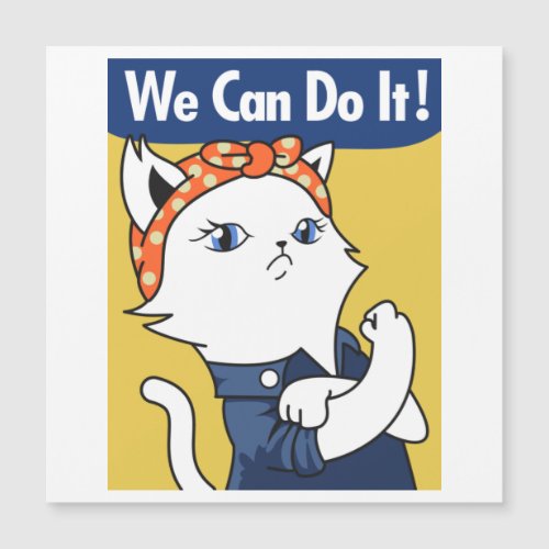 We Can Do It White Cat Rosie the Riveter