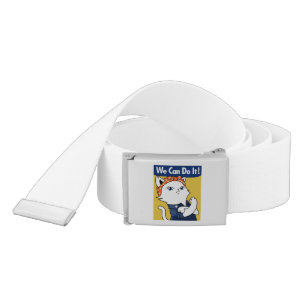 We Can Do It! White Cat Rosie the Riveter Belt