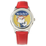 We Can Do It! White Cat Rosie the Riveter Watch