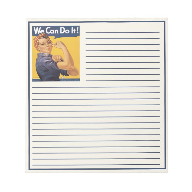 We Can Do It With Rosie Notepad (Front)