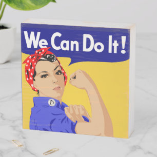 We Can Do It Wooden Box Sign