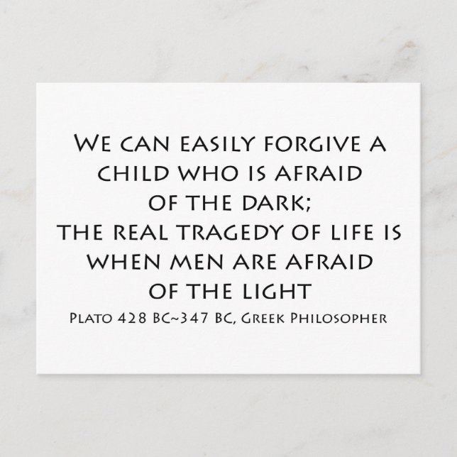 "We can easily forgive a child..." Postcard (Front)