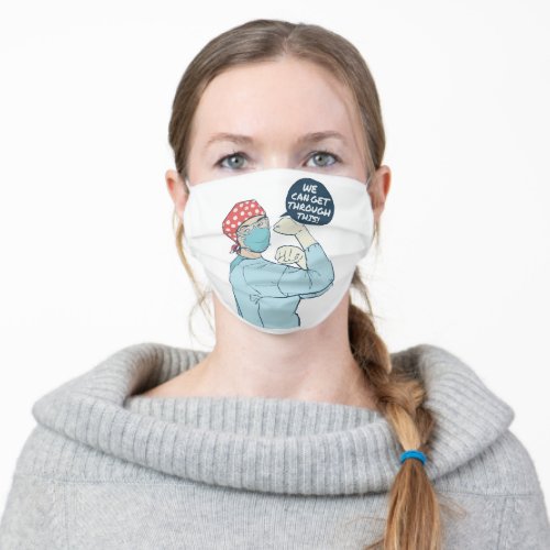 We Can Get Through This Rossie The Nurse Adult Cloth Face Mask