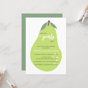 We Can Pearly Wait Fall Pear Baby Shower Invitation