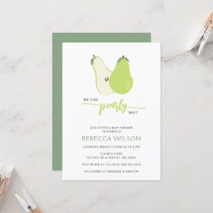 We Can Pearly Wait Fall Pear Baby Shower Invitation