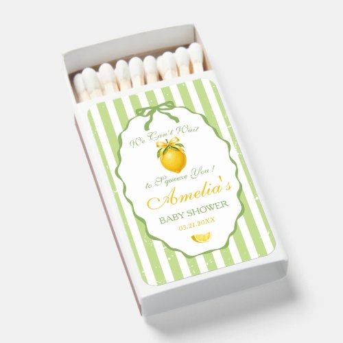 We Can’t Wait to Squeeze You” citrus lemon baby Matchboxes