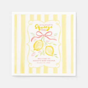 We Can’t Wait to Squeeze You Lemons Baby Shower Napkins