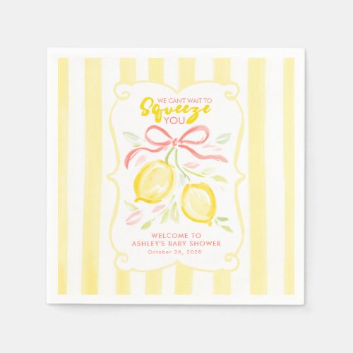 We Can’t Wait to Squeeze You Lemons Baby Shower Napkins