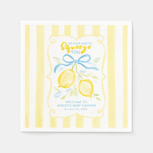 We Can’t Wait to Squeeze You Lemons Baby Shower Napkins