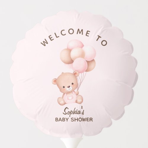 We cant wait any more Nice bear Rosa Baby shower Balloon