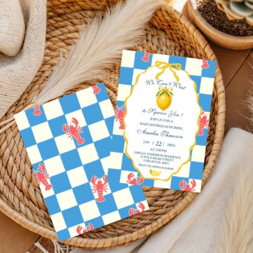 We Can't Wait to Squeeze You Citrus Lemon Baby  Invitation