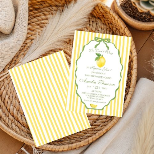 We Can't Wait to Squeeze You Citrus Lemon Baby Invitation