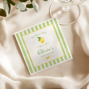 We Can't Wait to Squeeze You Citrus Lemon Baby Napkins