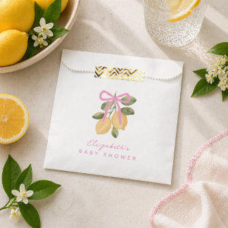 We Can't Wait to Squeeze You Lemon Baby Shower Favor Bag