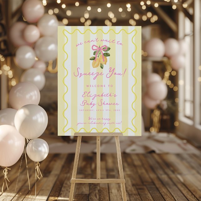We Can't Wait to Squeeze You Lemon Baby Shower  Foam Board (We Can't Wait to Squeeze You Lemon Baby Shower Foam Board)