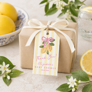 We Can't Wait to Squeeze You Lemon Baby Shower Gift Tags