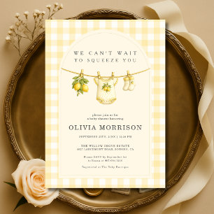 We Can't Wait to Squeeze You Lemon Baby Shower Invitation