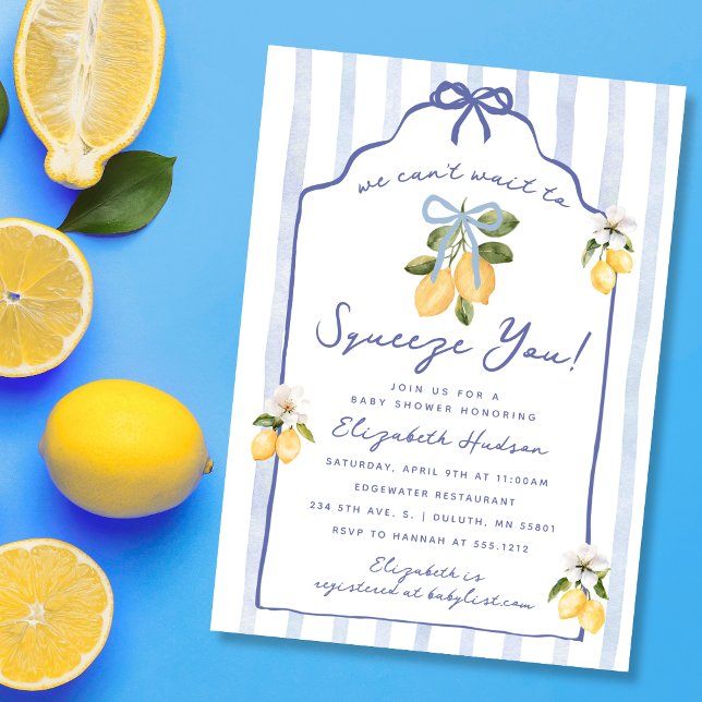 We Can't Wait to Squeeze You Lemon Baby Shower Invitation (We Can't Wait to Squeeze You Lemon Baby Shower Invitation)