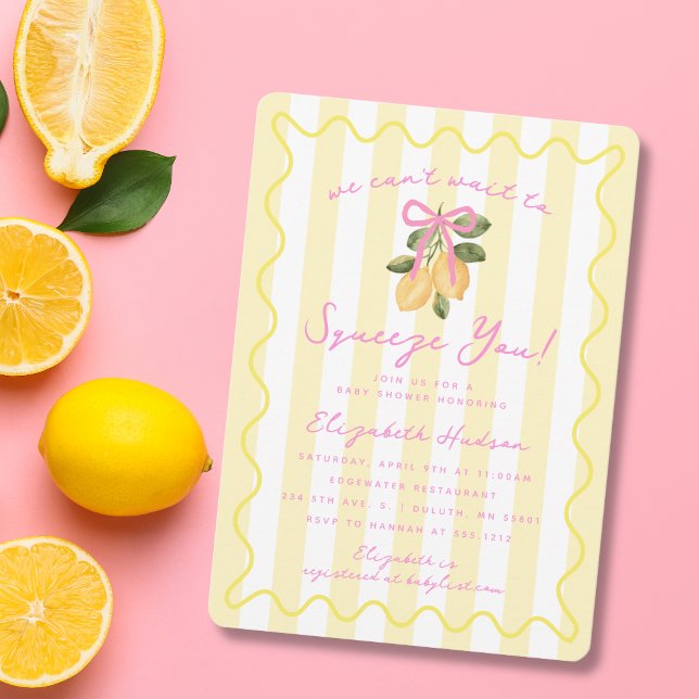 We Can't Wait to Squeeze You Lemon Baby Shower Invitation (We Can't Wait to Squeeze You Lemon Baby Shower Invitation)