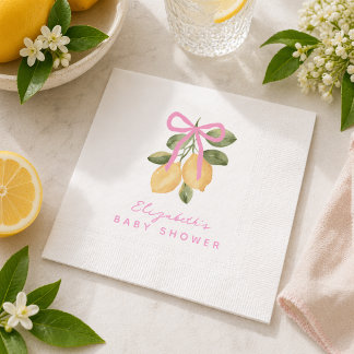 We Can't Wait to Squeeze You Lemon Baby Shower Napkins