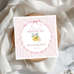 We can't wait to Squeeze You Lemon Baby Shower Napkins