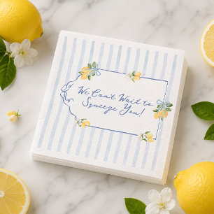 We Can't Wait to Squeeze You Lemon Baby Shower Napkins