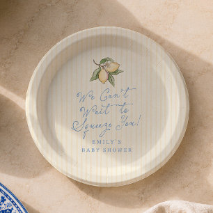 We Can't Wait To Squeeze You Lemon Baby Shower Paper Plates